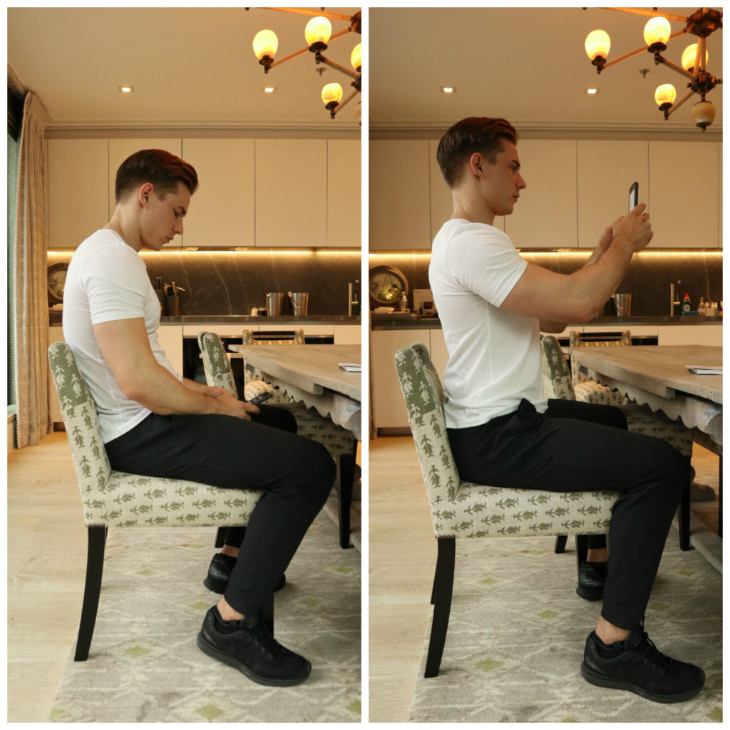 Sitting posture - rounded shoulders